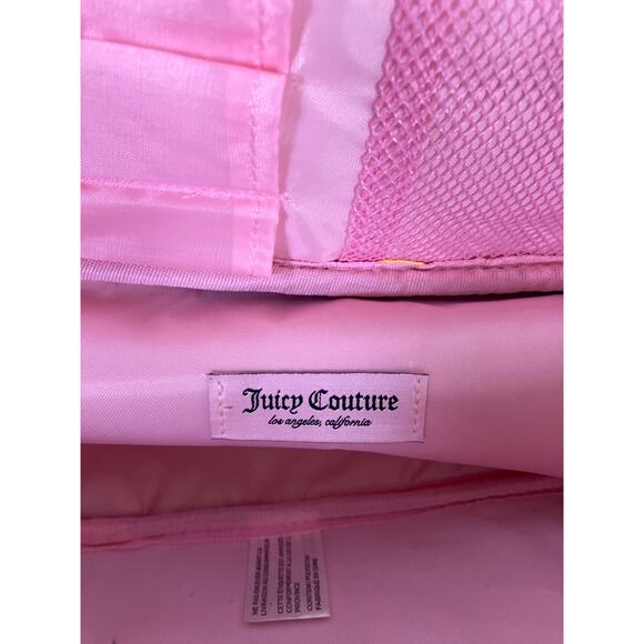 Juicy Couture Quilted Black Toiletry Bag Rhinestone Logo Travel Cosmetic Case - Picture 2 of 7